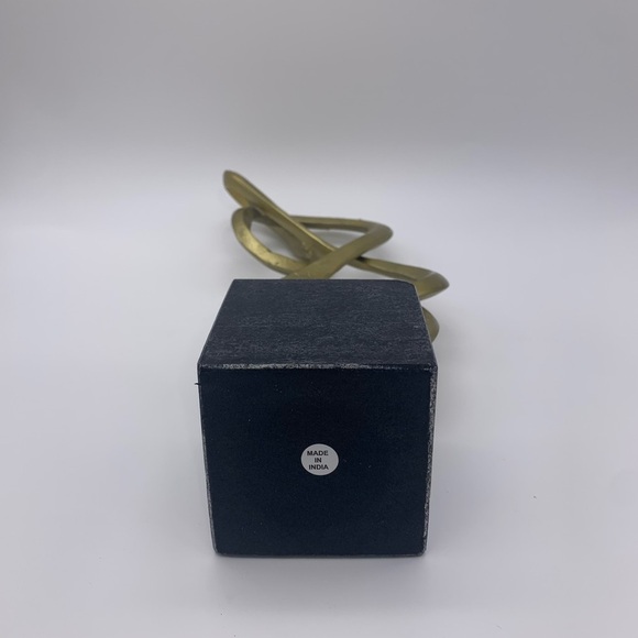 Gold Twisted Metal Treble Clef Shape 13”Bookend/Figurine Sculpture W/Marble Base - Picture 10 of 12